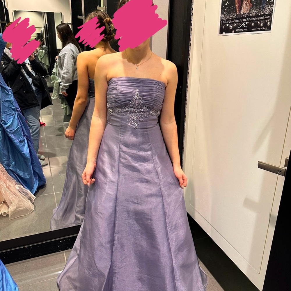 Elegant Purple Strapless Dress